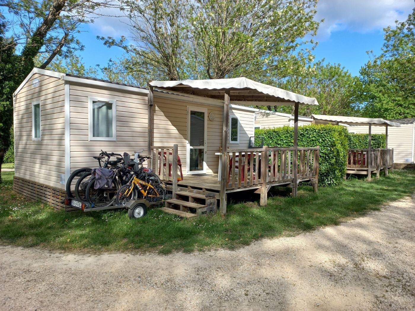 Vue extérieure d'un mobile-home